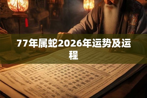77年属蛇2026年运势及运程