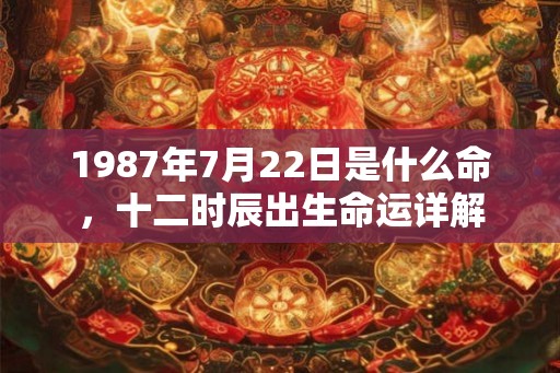1987年7月22日是什么命，十二时辰出生命运详解