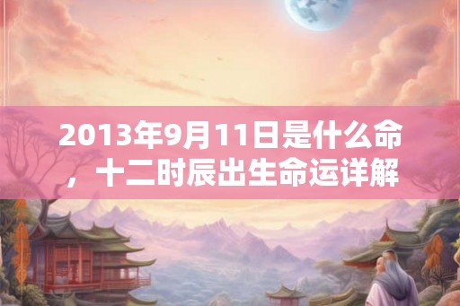 2013年9月11日是什么命，十二时辰出生命运详解