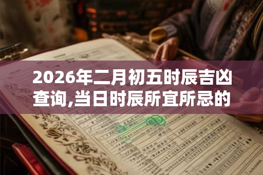 2026年二月初五时辰吉凶查询,当日时辰所宜所忌的事项有哪些？