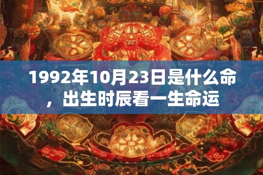 1992年10月23日是什么命，出生时辰看一生命运