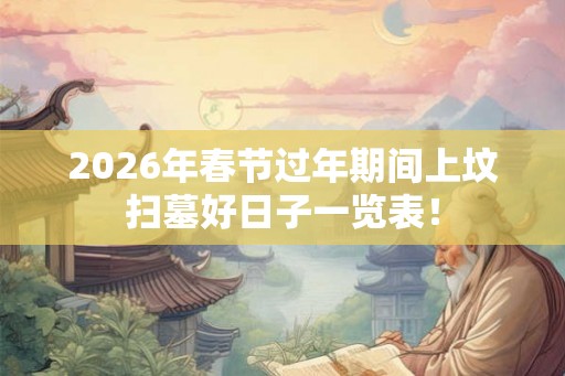 2026年春节过年期间上坟扫墓好日子一览表! 2026年春节过年期间上坟扫墓好日子一览表!