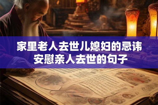 家里老人去世儿媳妇的忌讳 安慰亲人去世的句子