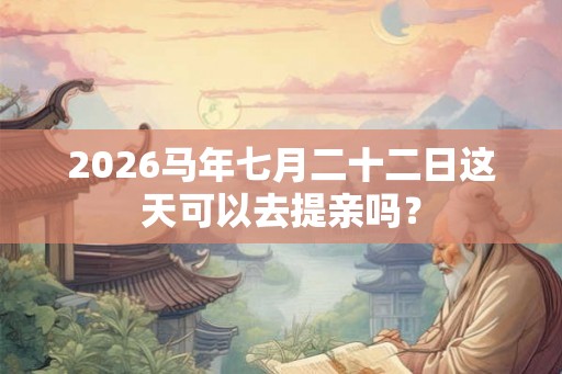 2026马年七月二十二日这天可以去提亲吗? 2026马年七月二十二日这天可以去提亲吗?