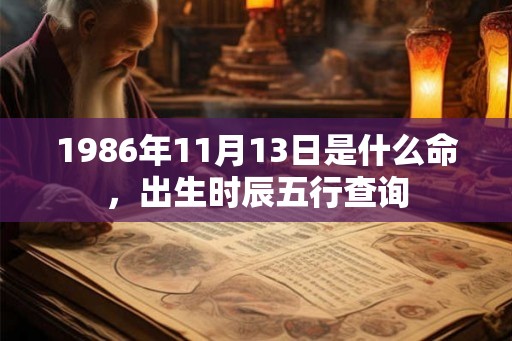 1986年11月13日是什么命,出生时辰五行查询 1986年11月13日是什么命,出生时辰五行查询