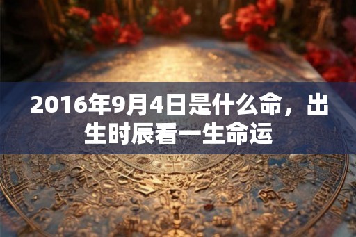 2016年9月4日是什么命，出生时辰看一生命运