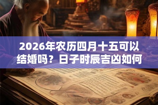 2026年农历四月十五可以结婚吗？日子时辰吉凶如何？