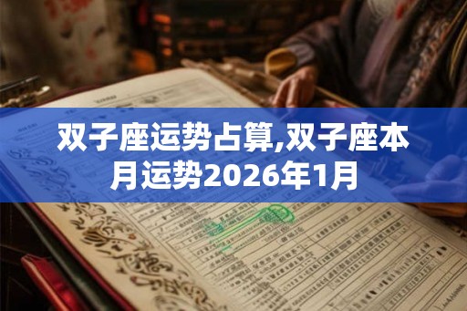 双子座运势占算,双子座本月运势2026年1月