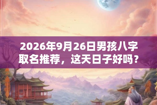 2026年9月26日男孩八字取名推荐，这天日子好吗？