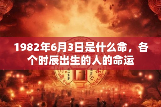 1982年6月3日是什么命，各个时辰出生的人的命运