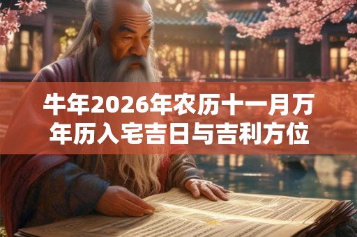 牛年2026年农历十一月万年历入宅吉日与吉利方位 牛年2026年农历十一月万年历入宅吉日与吉利方位