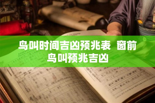鸟叫时间吉凶预兆表 窗前鸟叫预兆吉凶 鸟叫时间吉凶预兆表 窗前鸟叫预兆吉凶