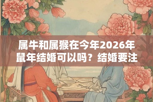 属牛和属猴在今年2026年鼠年结婚可以吗?结婚要注意什么? 属牛和属猴在今年2026年鼠年结婚可以吗?结婚要注意什么?