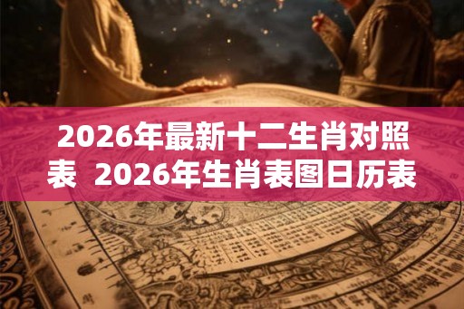 2026年最新十二生肖对照表  2026年生肖表图日历表