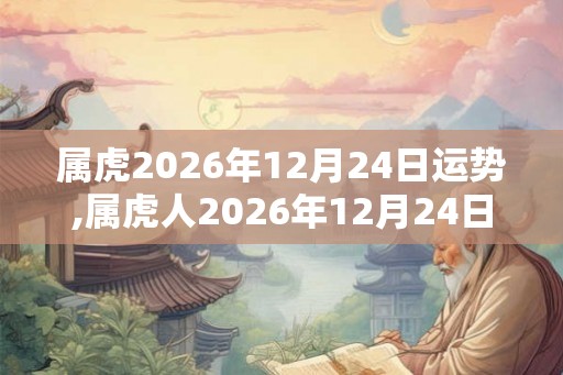 属虎2026年12月24日运势,属虎人2026年12月24日财运,生肖虎2026年12月24日运势