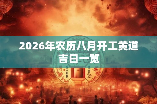 2026年农历八月开工黄道吉日一览