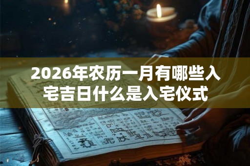 2026年农历一月有哪些入宅吉日什么是入宅仪式