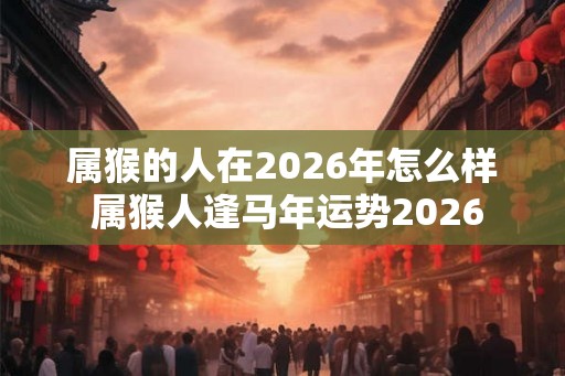 属猴的人在2026年怎么样 属猴人逢马年运势2026