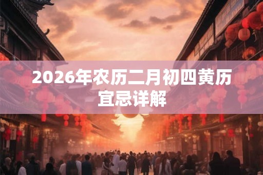 2026年农历二月初四黄历宜忌详解