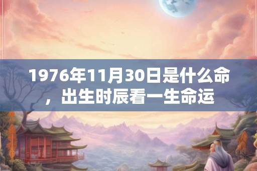 1976年11月30日是什么命，出生时辰看一生命运