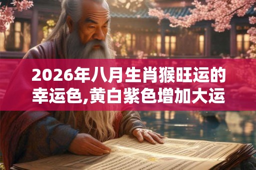 2026年八月生肖猴旺运的幸运色,黄白紫色增加大运