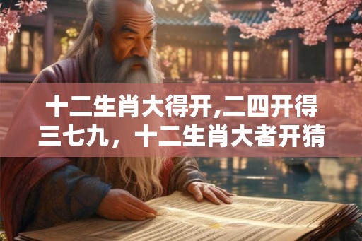 十二生肖大得开,二四开得三七九，十二生肖大者开猜一生肖