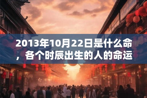 2013年10月22日是什么命，各个时辰出生的人的命运