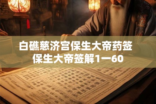 白礁慈济宫保生大帝药签  保生大帝签解1一60