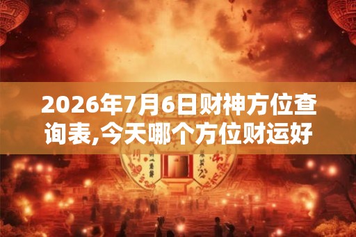 2026年7月6日财神方位查询表,今天哪个方位财运好