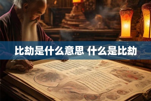 比劫是什么意思 什么是比劫