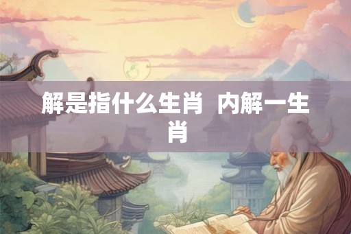 解是指什么生肖  内解一生肖