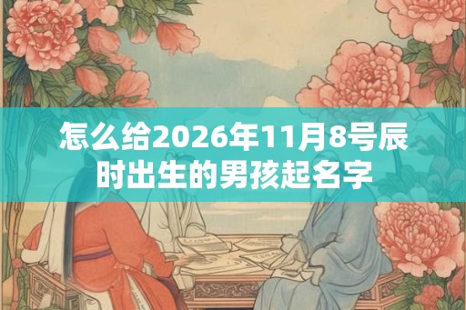 怎么给2026年11月8号辰时出生的男孩起名字