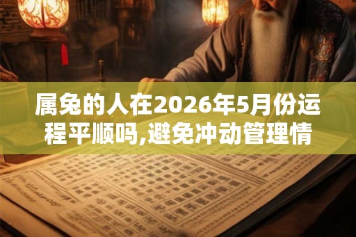 属兔的人在2026年5月份运程平顺吗,避免冲动管理情绪