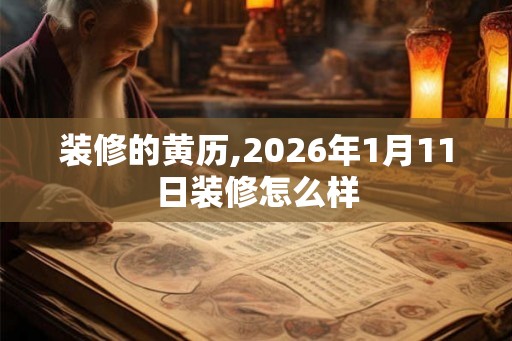 装修的黄历,2026年1月11日装修怎么样 装修的黄历,2026年1月11日装修怎么样