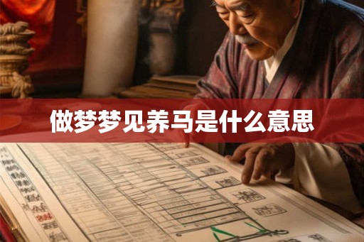 做梦梦见养马是什么意思