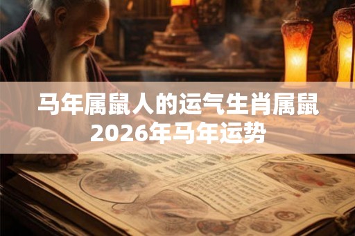 马年属鼠人的运气生肖属鼠2026年马年运势