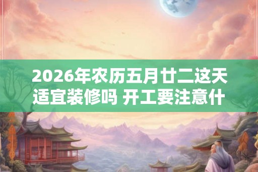2026年农历五月廿二这天适宜装修吗 开工要注意什么
