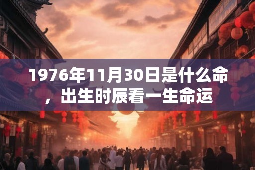 1976年11月30日是什么命，出生时辰看一生命运