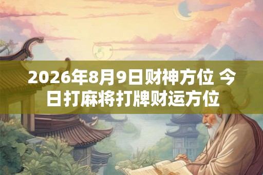 2026年8月9日财神方位 今日打麻将打牌财运方位
