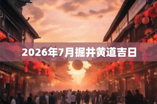 2026年7月掘井黄道吉日