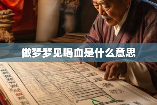 做梦梦见喝血是什么意思 做梦梦见喝血是什么意思