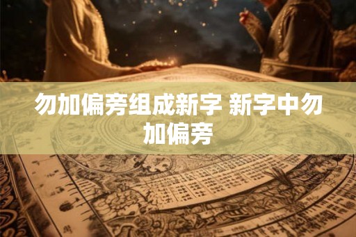 勿加偏旁组成新字 新字中勿加偏旁