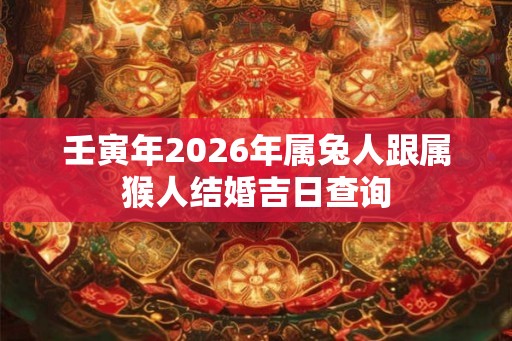 壬寅年2026年属兔人跟属猴人结婚吉日查询