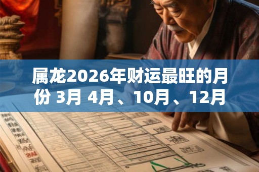 属龙2026年财运最旺的月份 3月 4月、10月、12月