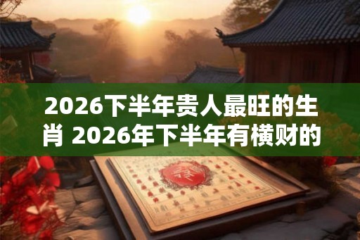 2026下半年贵人最旺的生肖 2026年下半年有横财的生肖