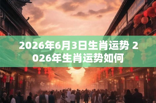 2026年6月3日生肖运势 2026年生肖运势如何