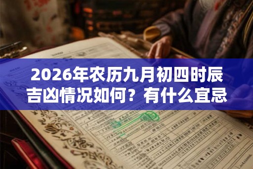 2026年农历九月初四时辰吉凶情况如何？有什么宜忌？