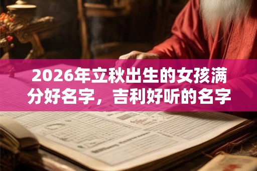 2026年立秋出生的女孩满分好名字，吉利好听的名字起名大全