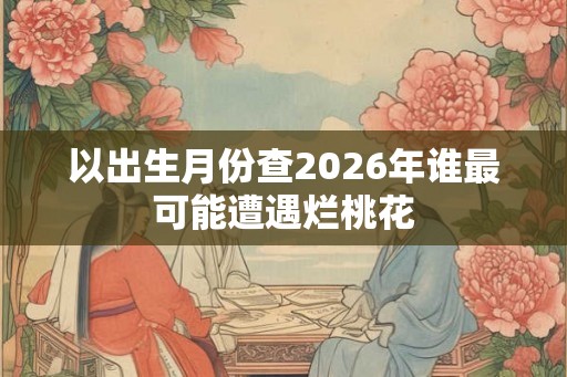 以出生月份查2026年谁最可能遭遇烂桃花 以出生月份查2026年谁最可能遭遇烂桃花