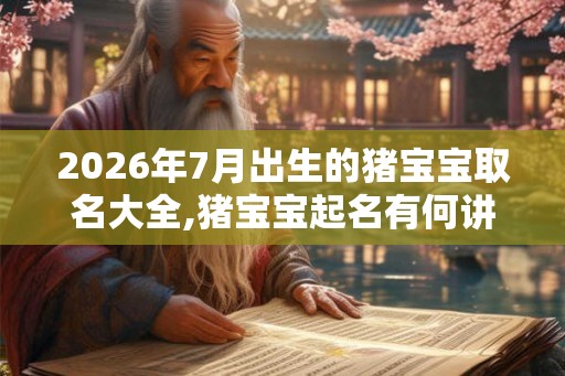 2026年7月出生的猪宝宝取名大全,猪宝宝起名有何讲究？